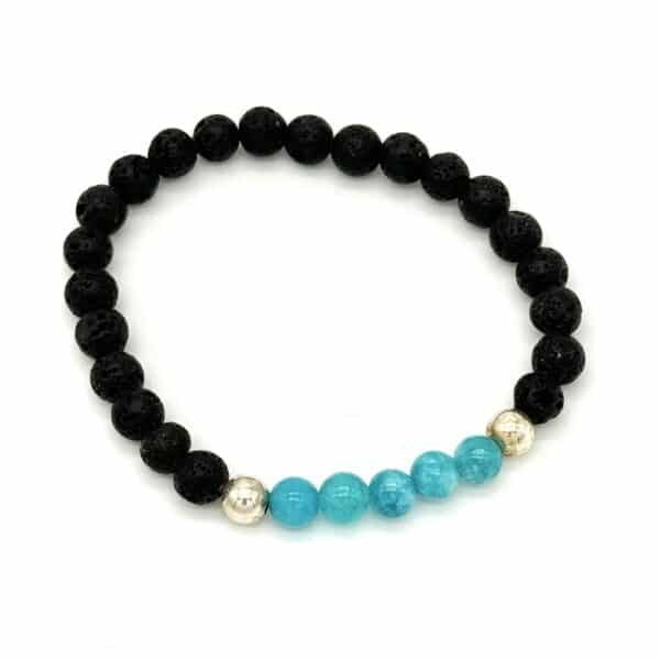 Lava Stone & Blue Jade Bracelet